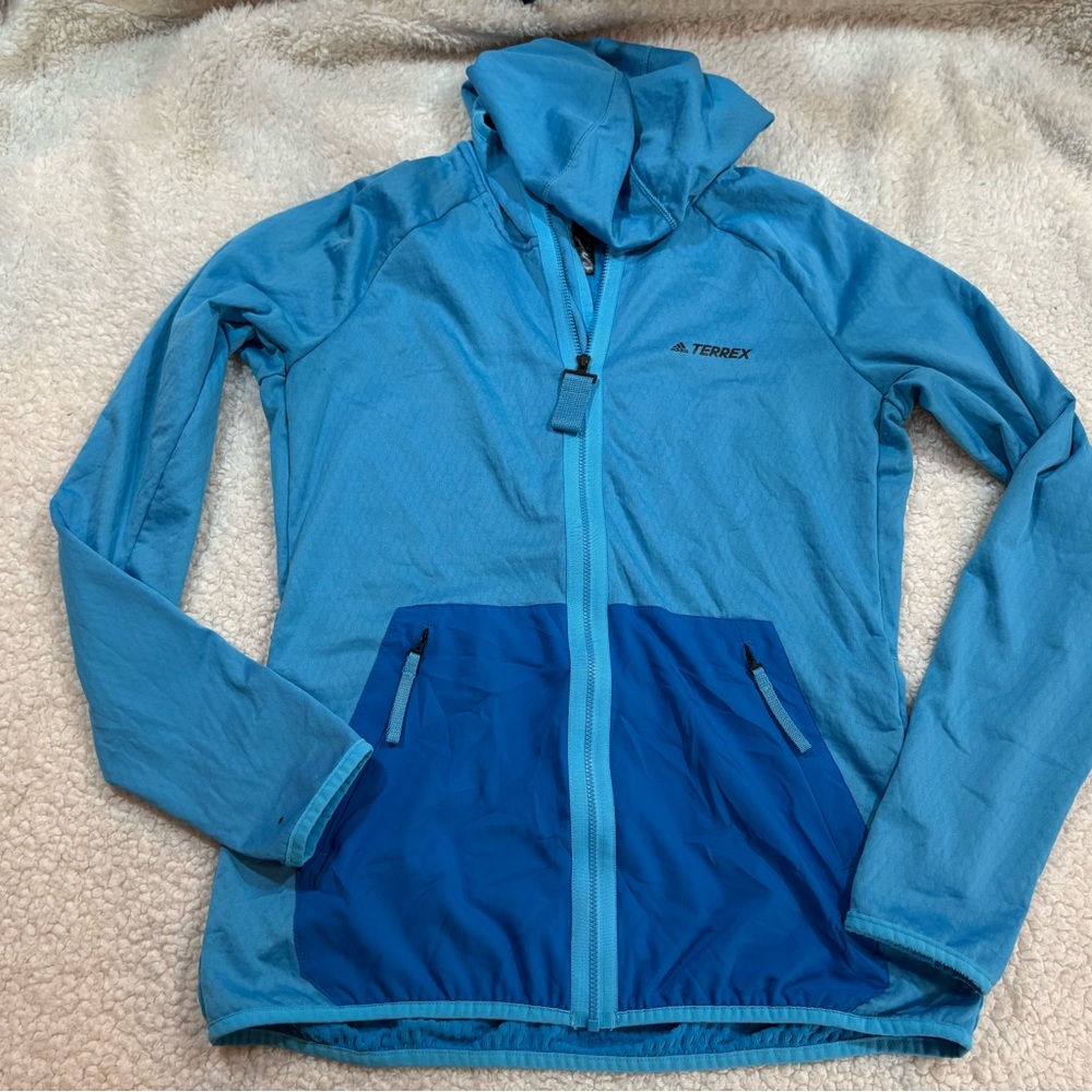 Adidas Terrex Tech Fleece | Blue Full-Zip Jacket with Hood